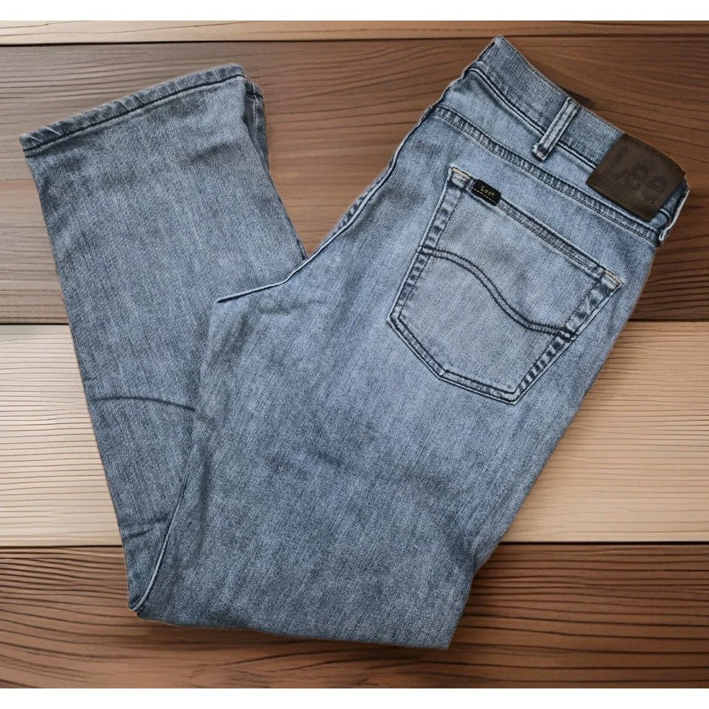Lee Regular Fit Light Wash Straight Leg Jeans Men's 34x30 Classic Denim Casual